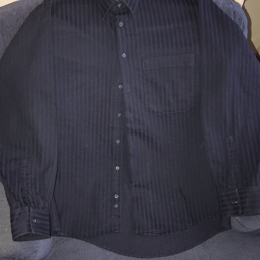 Burberry Men’s M Long Sleeve Button Down Navy - Picture 8 of 8